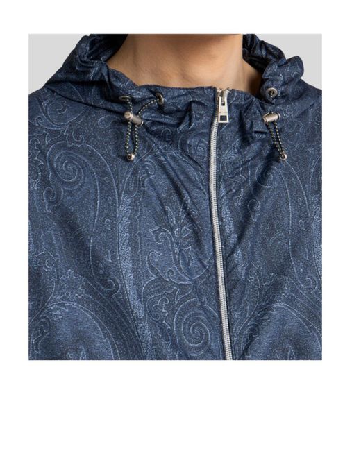 Etro Blue Paisley-Print Jacket for men