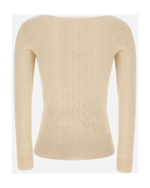 Polo Ralph Lauren Natural Cable-Knit V-Neck Jumper