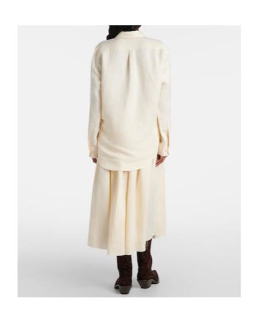 Gabriela Hearst White Ferrara Linen And Silk Shirt