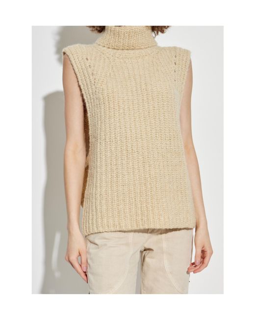 Isabel Marant Natural High-Neck Knitted Vest