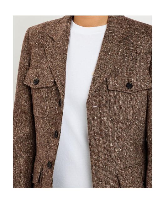 Nili Lotan Brown Fleur Tweed Jacket