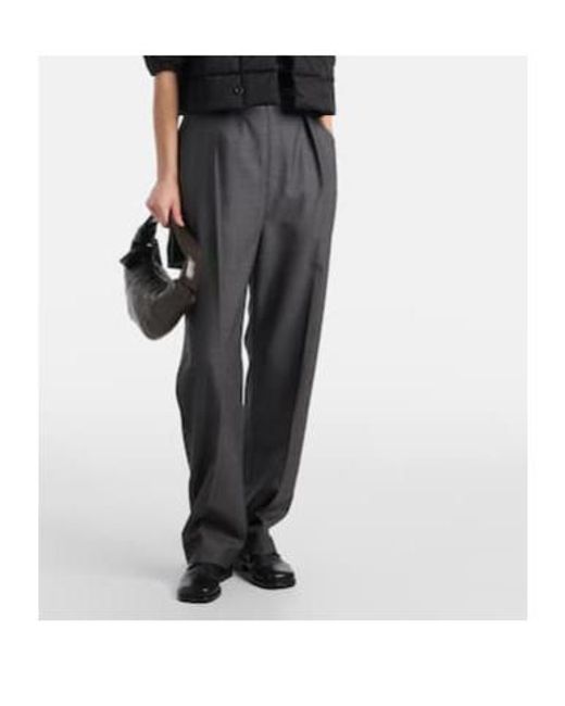 Lemaire Black Pleated Straight-Leg Trousers