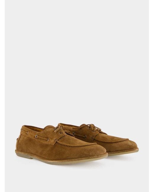 Officine Creative Brown Love 001 Suede Boat Shoes for men