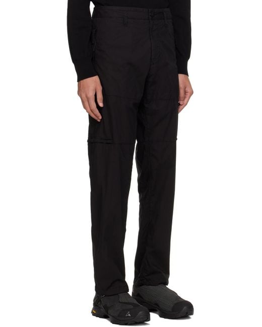 Stone Island Black Straight-Leg Cotton Trousers for men