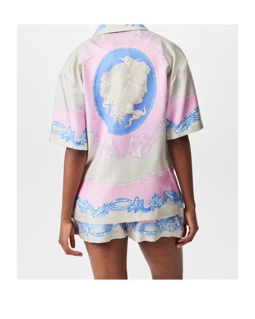 Versace Blue Short Sleeve Shirt