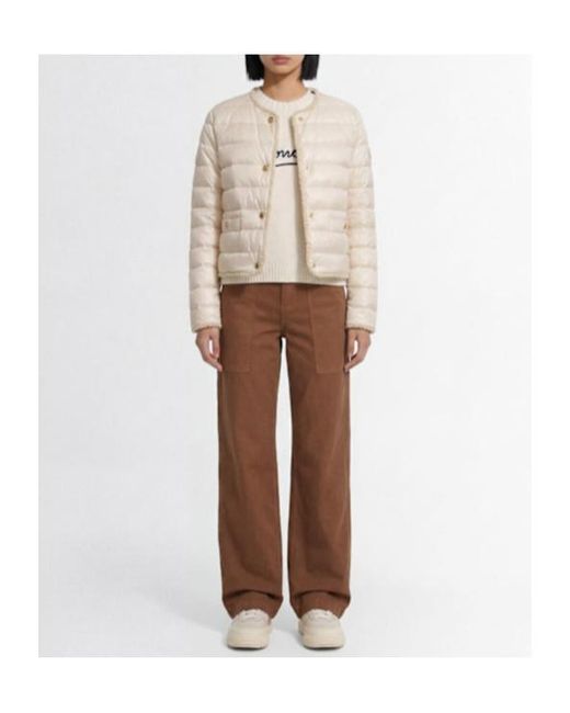 Moncler Natural Fleurs Bouclé Nylon Down Jacket