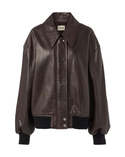 Khaite Brown Shelman Leather Blouson