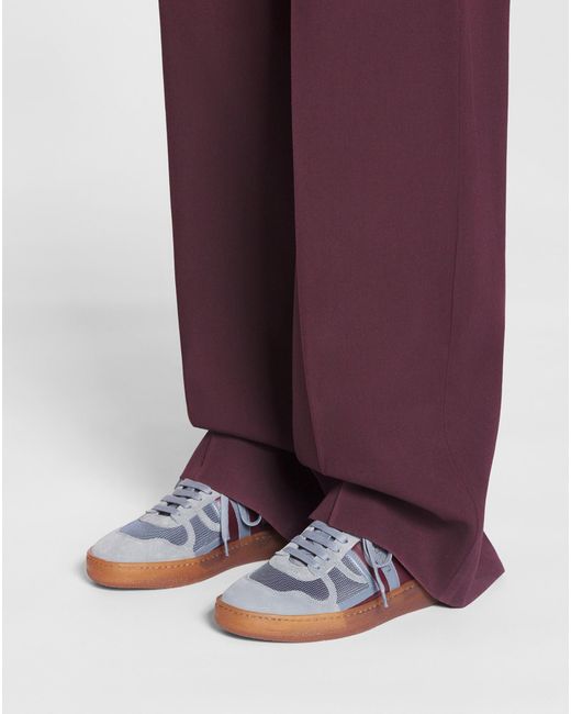 Lanvin Gray Clay Low-Top Sneakers
