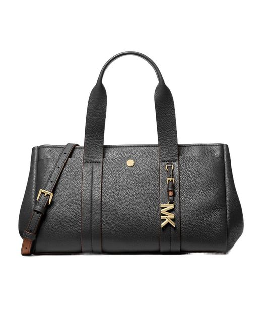 MICHAEL Michael Kors Black Romee Small Pebbled Leather Satchel