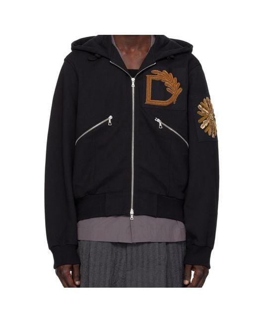 Dries Van Noten Black Zip-Throughs for men