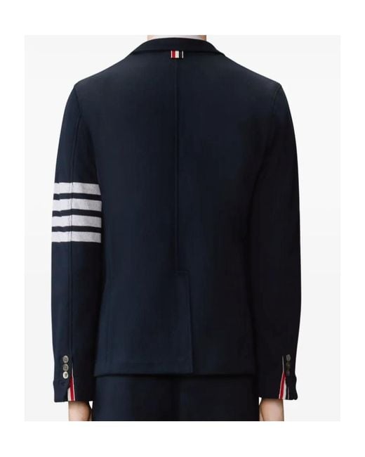 Thom Browne Blue Double Face Knit 4-Bar Sack Jacket for men