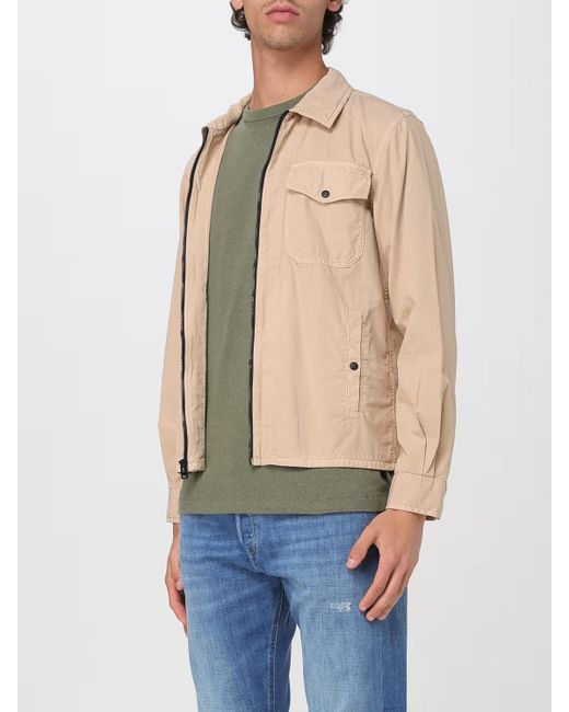 Woolrich Natural Gabardine-Weave Overshirt for men