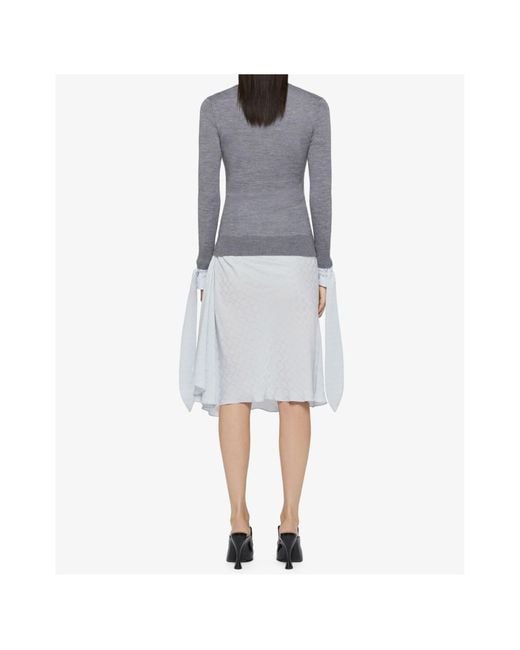 Givenchy White Monogram 72 Jacquard Draped Skirt