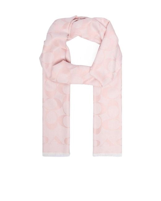 COACH Pink Tassel Scarf