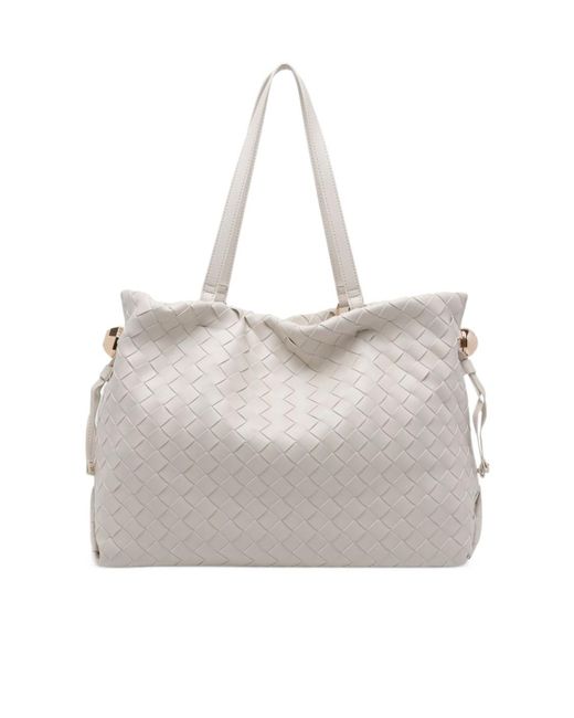 Liu Jo Gray Woven Drawstring Tote Bag