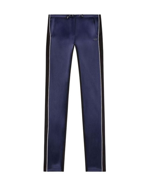 DIESEL Blue Knit And Satin Track Pants With Piping