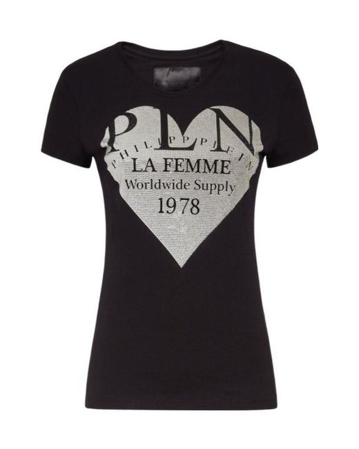 Philipp Plein Black Logo Details T-Shirt