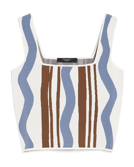 Weekend by Maxmara Blue Pilade All-Over Patterned Top