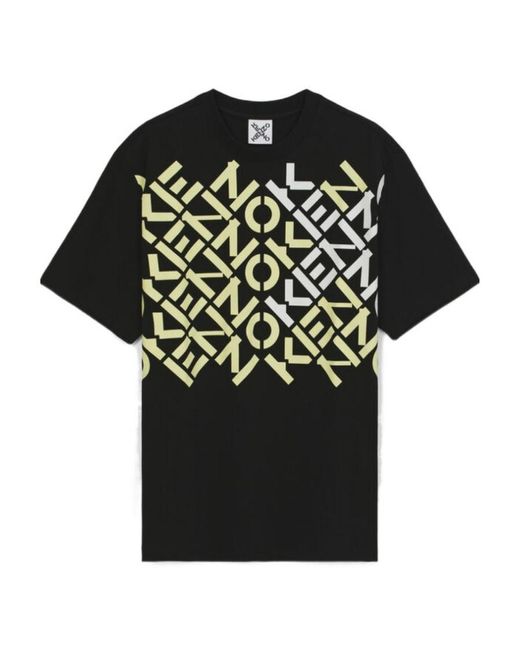KENZO Black Graphic Logo Print T-Shirt for men