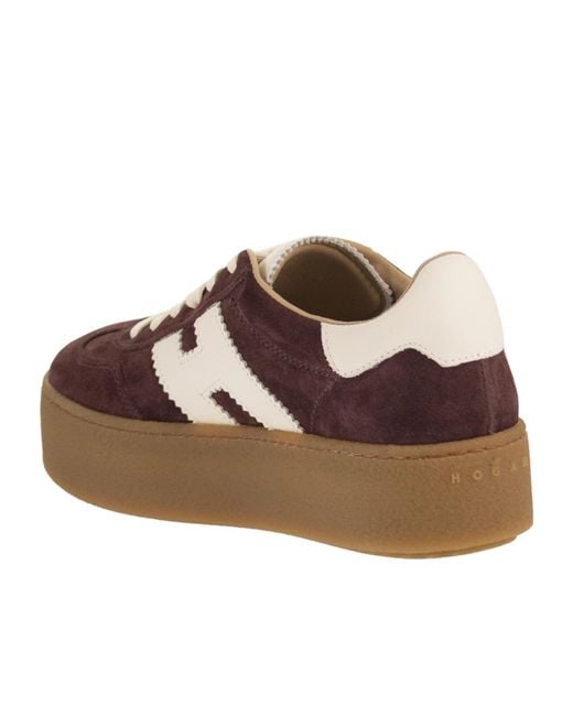Hogan Brown Lace-Up Sneakers