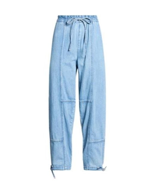 Rag & Bone Blue Light-Colored Denim Drawstring Pants