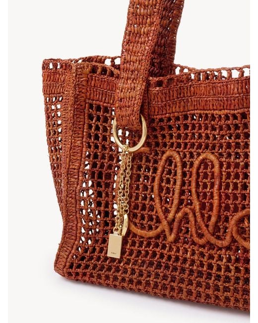 Chloé Red Chloé Summer Banana East-West Tote Bag