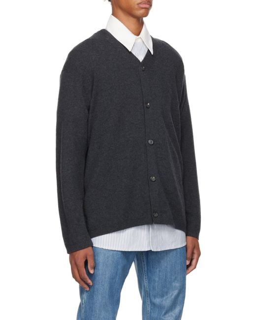 Our Legacy Black Virgin Wool Cardigan for men