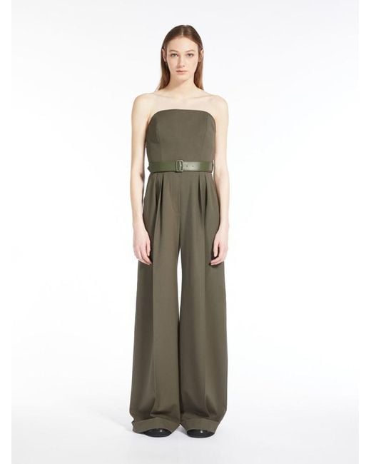 Max Mara Green Agguati Strapless Jumpsuit