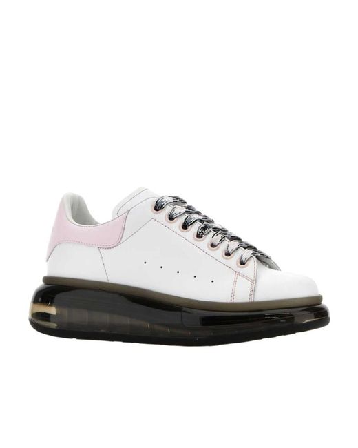 McQueen White Printed Lace Oversized Sneakers