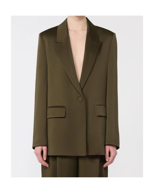Max Mara Green Studio Elegante Single-Breasted Blazer