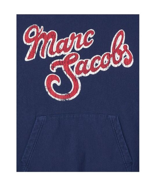 Marc Jacobs Blue Logo-Print Hoodie