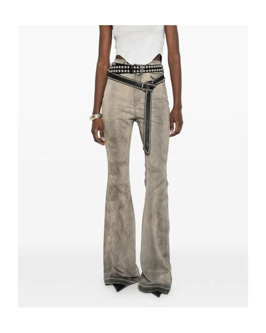 Rick Owens Gray Botan Bootcut Jeans