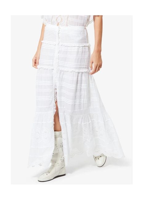 Isabel Marant White Isabel Marant Étoile Paoline Floral Lace Maxi Skirt