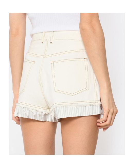 A.P.C. White Versailles Layered Denim Shorts