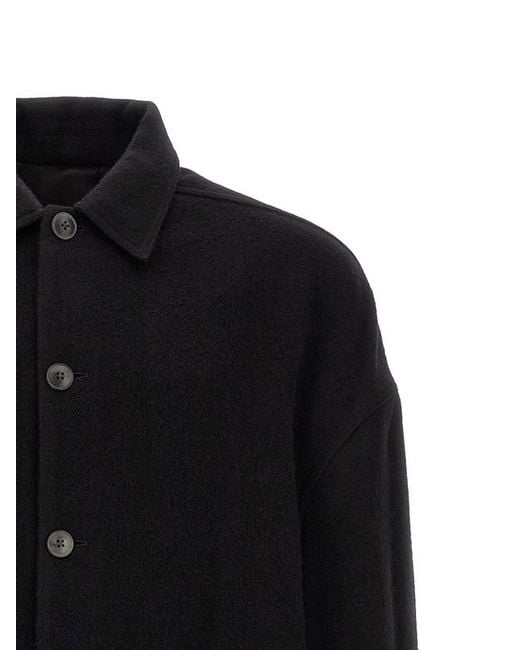 Rick Owens Black Single Breasted Brad Coat for men
