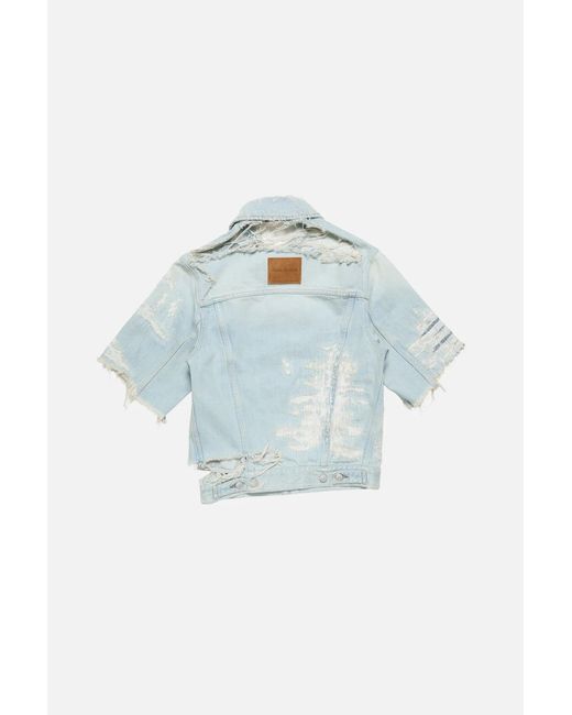 Acne Blue Distressed Denim Jacket for men