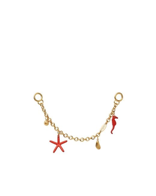 Fendi Metallic Marine-Inspired Pendant Charm Chain