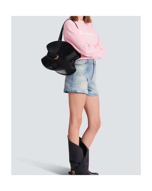 Balmain Black Shuffle Medium Bag