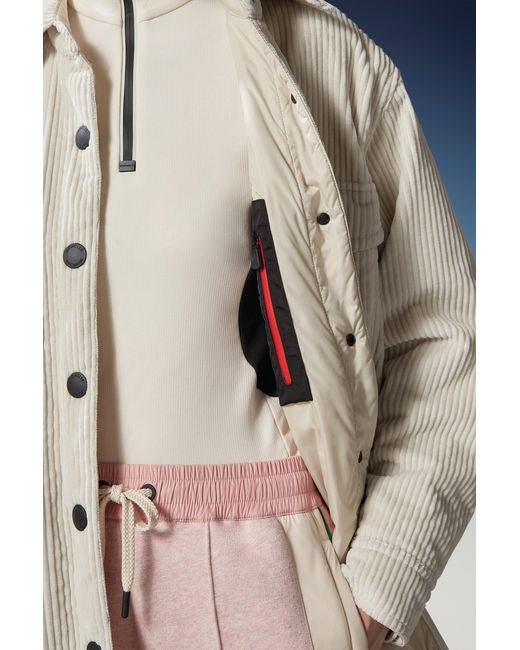 Moncler White Grenoble Vanay Corduroy Long Sleeved Shirt Jacket