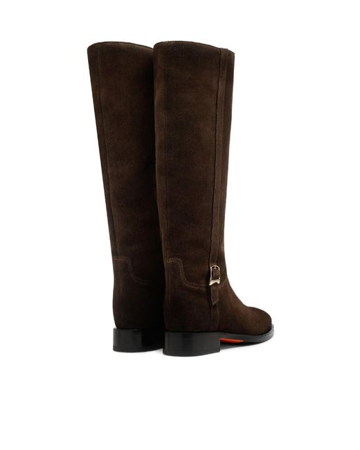 Santoni Brown Suede Boots