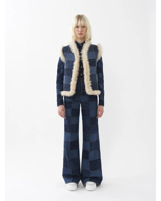 Chloé Blue Chlo Reversible Sleeveless Jacket
