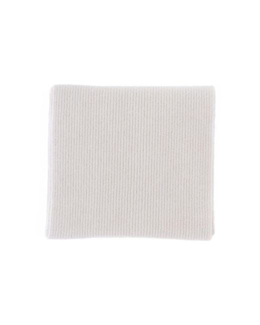 Rick Owens White Ribbed Scarf for men