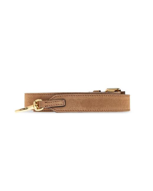 Moschino Brown Logo Embossed Top Handle Bag