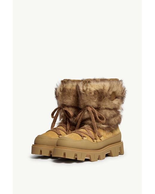 Moncler Brown Peak Après Suede Shearling Boots
