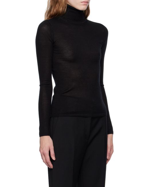 Gabriela Hearst Black High-Necked Long-Sleeved Sweater