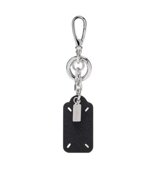 Maison Margiela White Logo-Plaque Ring Detail Keyring
