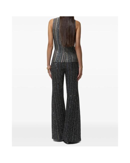 Missoni Black Sequin-Embellished Striped Trousers