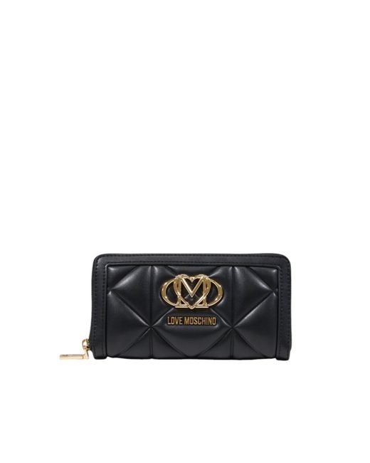 Moschino Black Zip-Around Wallet
