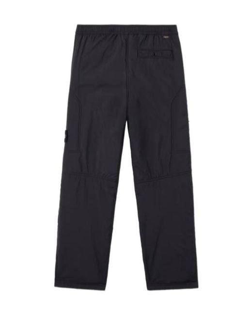Stone Island Blue Logo Patch Straight-Leg Trousers for men