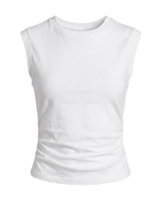 AllSaints White West Ruched Sleeveless Top